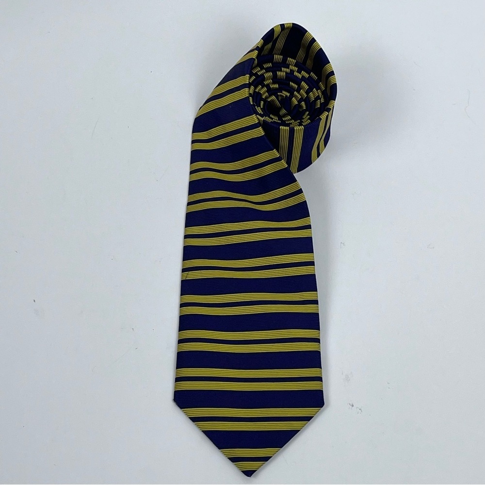 Brooks Brothers Men's 100% Silk Purple & Yellow Striped Made in USA Tie One Size